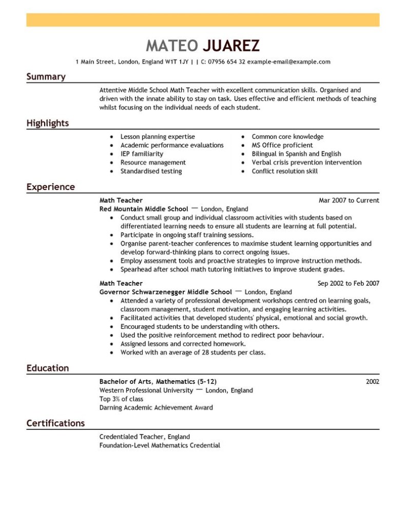 Sample resume for sales executive